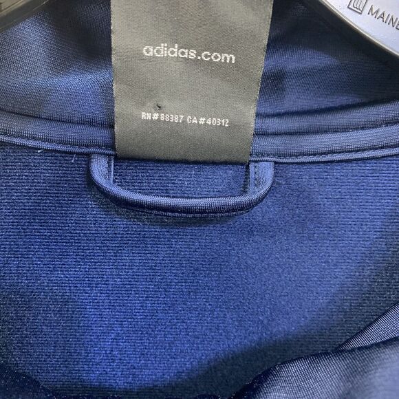 Vtg Y2K Adidas Jacket 3 Stripes Full Zip Track Blue Sz XL Hip Hop - Picture 7 of 13